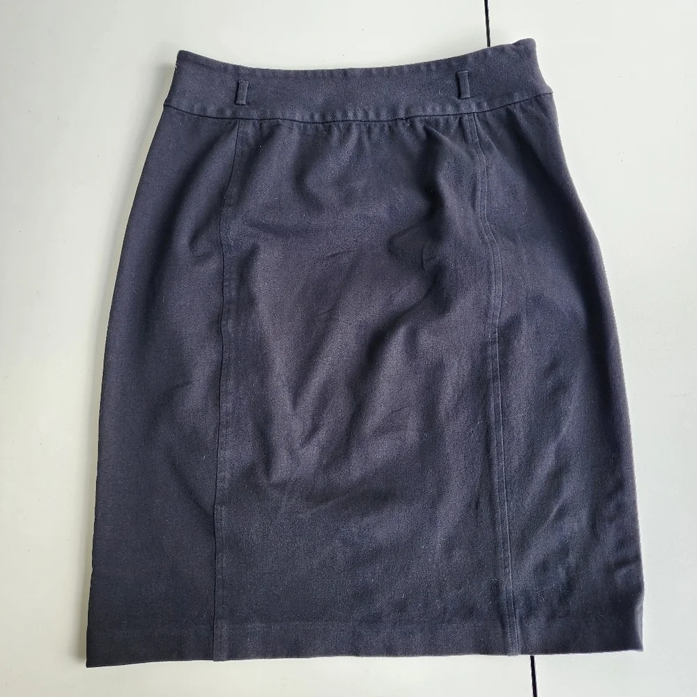 Lauren Ralph Lauren Womens Skirt Large Black Pencil Cotton Stretch Pull On Sz 12
